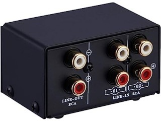 Karlak Audio Switcher RCA 2 in 1 Out / 1 in 2 Out A/B Switch Stereo Audio Splitter Box with RCA Socket without Distortion