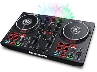 Numark Party Mix II - DJ Controller Desk with 2 Decks, Built-in DJ Lights & DJ Mixer, Supports Direct Streaming from TIDAL, SoundCloud and More