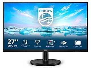 Philips 275V8LA - 27 Inch QHD Monitor, Speaker, FreeSync (2560 x 1440, 75 Hz, DisplayPort, HDMI) Black