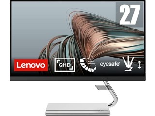 Lenovo Q27q-20 68.58 cm (27 Inches, 2560 x 1440, QHD, 75 Hz, WideView, 300 nits, Anti-Glare) Monitor (HDMI, DisplayPort