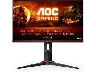 AOC Gaming 24G2SAE - 24 Inch FHD Monitor, 165 Hz, 1ms, FreeSync Premium (1920 x 1080, VGA, HDMI, DisplayPort) Black/Red