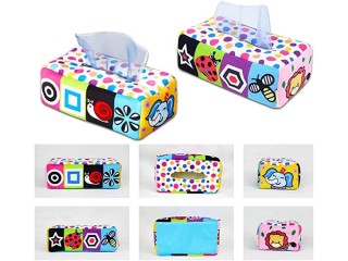 Urhause Baby Toy, Cartoon Animal Tissue Box Toy, Baby Toy Wipe Box Montessori Sensory Toy