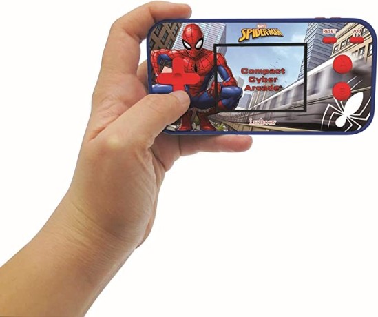 lexibook-jl2367sp-marvel-spider-man-peter-parker-compact-cyber-arcade-portable-game-console-150-gaming-lcd-battery-operated-blue-big-3