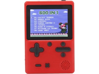 MXGZ Retro Game Console, Funny Sensitive Bright Secure Handheld Game Console for Travel (Red)