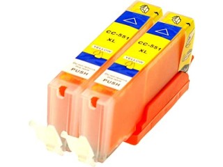 Logic-Seek 2 x CLI551Y Ink Cartridges with Chip and Level Indicator