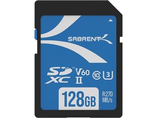 SABRENT SD Card 128GB V60, SDXC Card UHS II, SD Memory Card Class 10