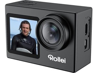 Rollei Actioncam 7S Plus, 4K Action Cam with WiFi, Webcam Function, Selfie Front Display and Many Accessories