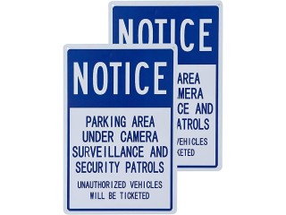 Dojune - Notice Parking Area Under Camera Surveillance and Security Patrols Safety Sign - Pack of 2