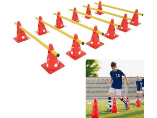 Cone Hurdles Sport 3 Hole Height Adjustable Training Hurdles Agility Set for Children Athletes Pets