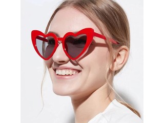 Heart Sunglasses Women's Heart Sunglasses Vintage Heart Shape Party Glasses Cat Eyes Sunglasses for Women