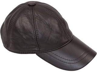 Baseball Cap 100% Genuine Leather Lambskin Precurved Bill Snapback Baseball Cap Unisex Mens leather Cap (Brown)