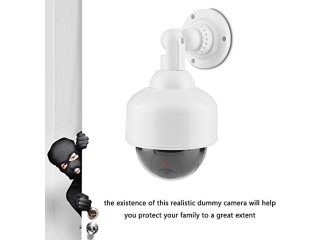 Dummy Security Camera, Indoor Outdoor Fake Dome Dummy LED Solar Surveillance Security