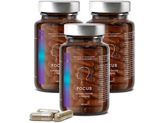 3 x N4 Focus - Nootropika Brain Booster with CDP Choline (Citicolin) + Ginko Biloba + Brahmi Extract + Vitamin B Complex