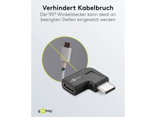 Goobay 45402 USB-C 90 Angled OTG Super Speed Adapter for Connecting USB-C Charging Cables