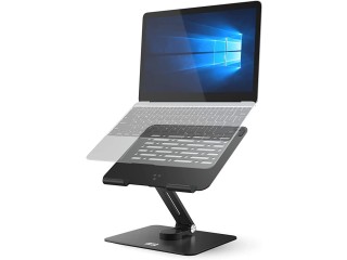 Minthouz Aluminium Laptop Stand for Desk, Ergonomic Laptop Holder with 360 Swivel, Foldable Notebook Stand
