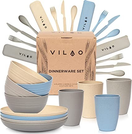 vilao-crockery-set-for-4-people-reusable-recyclable-plastic-cups-plate-bowls-cutlery-big-0