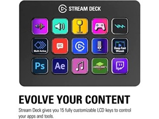 Elgato Stream Deck MK.2 Studio Controller, 15 macro keys, trigger actions in apps and software like OBS
