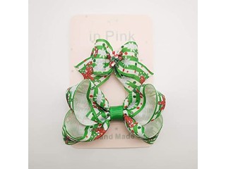 PULABO Pet Hair Clips Dog Hair Accessories Christmas Bow Knot Flower Card Set Picture Two Random Hair 1