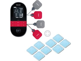 Beurer EM 59 Heat Digital TENS/EMS Device 4-in-1 Stimulation Current Device with 4 Electrodes and Battery for Pain Therapy