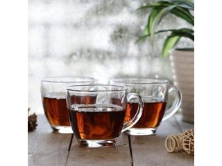 Meldique Cup Tea Cup Glass Tea and Coffee Cup (Clear, 140 ml) 6 Pieces Tea Cup for Office Home Resturant Tableware