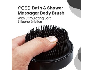 Ross Bath & Shower Massager Body Brush With Soft Silicone Bristles (Black)