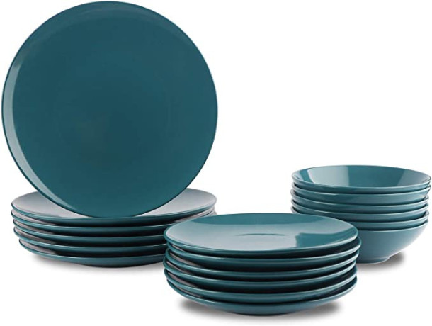 amazon-basics-18-piece-stoneware-dinnerware-set-dark-teal-serves-6-big-4