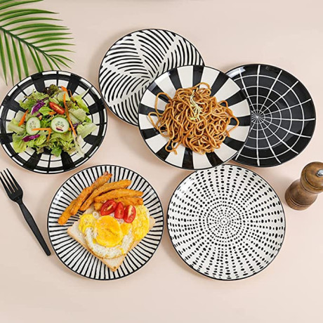nero-plates-service-for-6-people-porcelain-flat-plates-set-dessert-plates-fruit-salad-bread-20cm-big-3