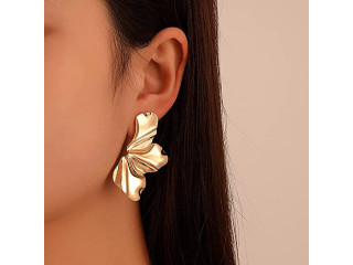 Women Earrings,Trendy Asymmetric Earrings, Gold Plated,