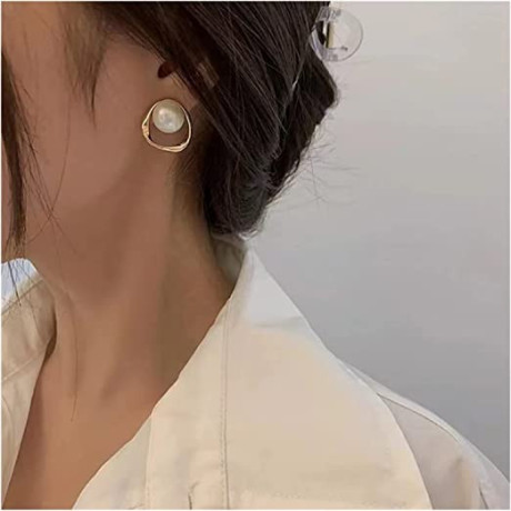 daperci-womens-earrings-imitation-pearl-earrings-for-women-gold-color-round-stud-earrings-big-1
