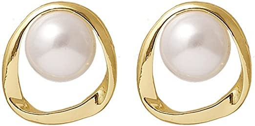 daperci-womens-earrings-imitation-pearl-earrings-for-women-gold-color-round-stud-earrings-big-0