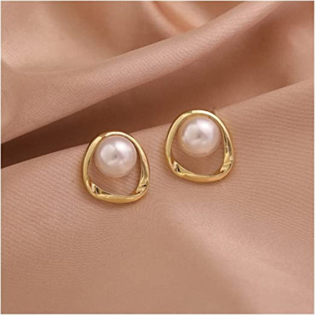 daperci-womens-earrings-imitation-pearl-earrings-for-women-gold-color-round-stud-earrings-big-2