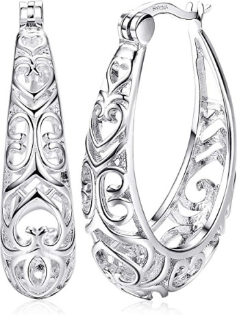 krfy-925-silver-hoop-earrings-round-textured-filigree-dangle-hoop-earrings-for-women-big-0