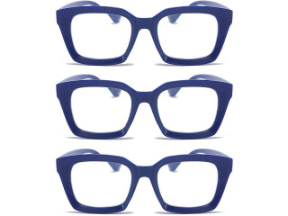 MMOWW 3 Pack Rectangular Reading Glasses