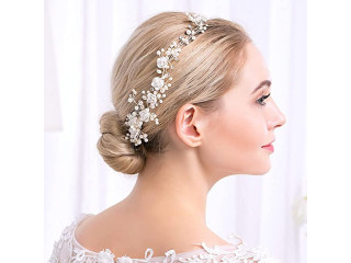 Bridal Hair Comb Silver Pearl Headpieces