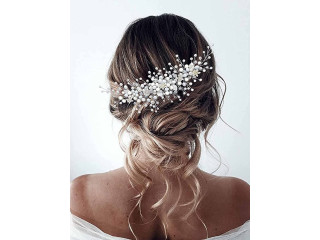 Vakkery Bridal Hair Comb Silver Pearl Headpieces
