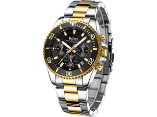 Men's Watch Steel Chronograph Waterproof Design Analogue Wristwatches Date