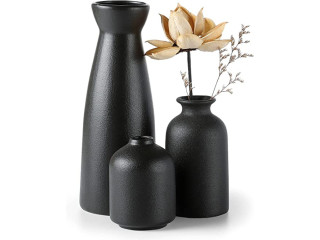 CEMABT Ceramic Vase Set-3 Small Flower Vase For Decor,