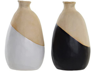 Vase of the brand DKD Home Decor White Black Stoneware