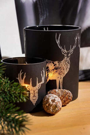 edzard-tealight-holder-deer-black-glass-height-big-2