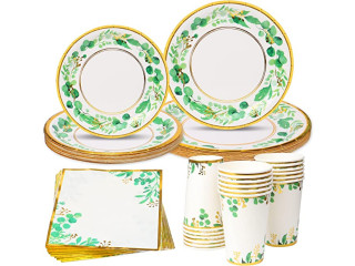 Kids Birthday Paper Plates Set Plates and Cups for Birthday Parties