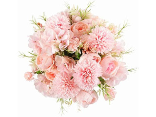 2 Pieces Artificial Peony Silk Hydrangea Chrysanthemum Carnations