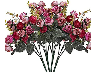 Artificial Rose Heads 2 Bouquets European Roses with Rhinestones