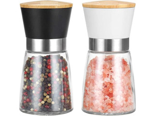 Vucchini Salt and Pepper Mill 2 Sets with Cinnamon Ceramic Core
