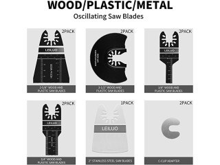LEILUO Multi Tool Blades 24 Pieces Wood Plastic