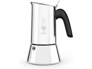 Bialetti Coffee Maker New Venus Four Cups, Anti-scald Handle, Suitable For Induction, Silver, 12.5 x 12.5 x 19 cm;