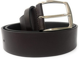 Designer belts, sports belt in real leather, h40 dark brown color. Made in Italy