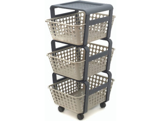 Ecoplast, Storage Trolley, Useful and Convenient to Use, Equipped with Four Wheels at the Base