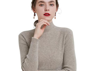 Buliezy Women's Elegant Turtleneck Pullover Winter Long Sleeve Thermal Knitted Sweater