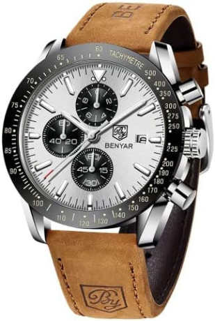 men-watch-by-benyar-quartz-movement-fashion-sports-chronograph-30m-waterproof-elegant-wristwatch-gift-for-men-big-2