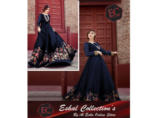 New Article | Border Embroidery With Organza Sleeves Long Maxi 2Piece |
